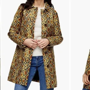 Topshop Snake Embossed Car Coat