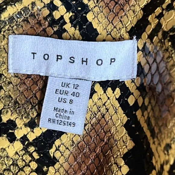 Topshop Snake Embossed Car Coat