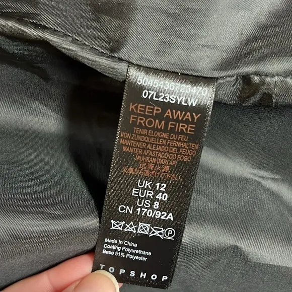 Topshop Snake Embossed Car Coat