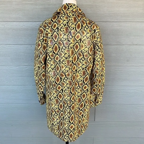 Topshop Snake Embossed Car Coat