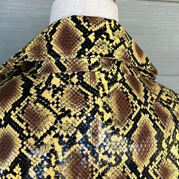 Topshop Snake Embossed Car Coat