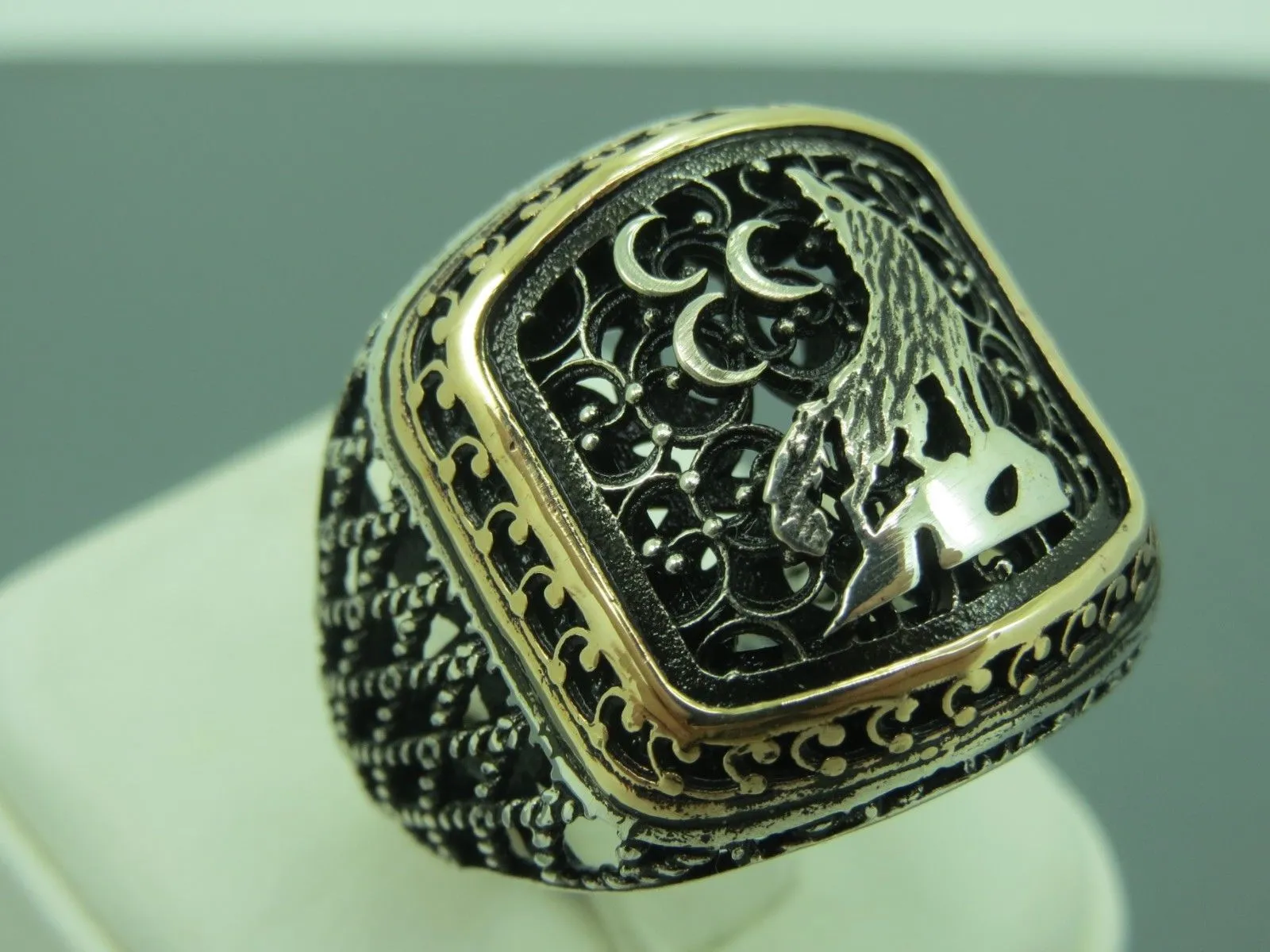 Turkish Handmade Jewelry 925 Sterling Silver Asena Desing Mens Rings