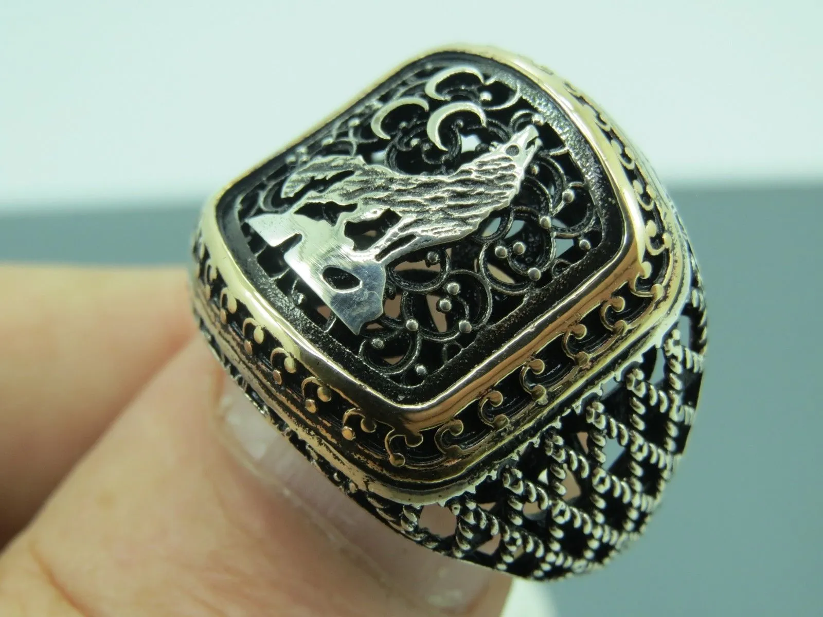 Turkish Handmade Jewelry 925 Sterling Silver Asena Desing Mens Rings