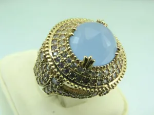 Turkish Handmade Jewelry 925 Sterling Silver Chalcedony Stone Womens Ring