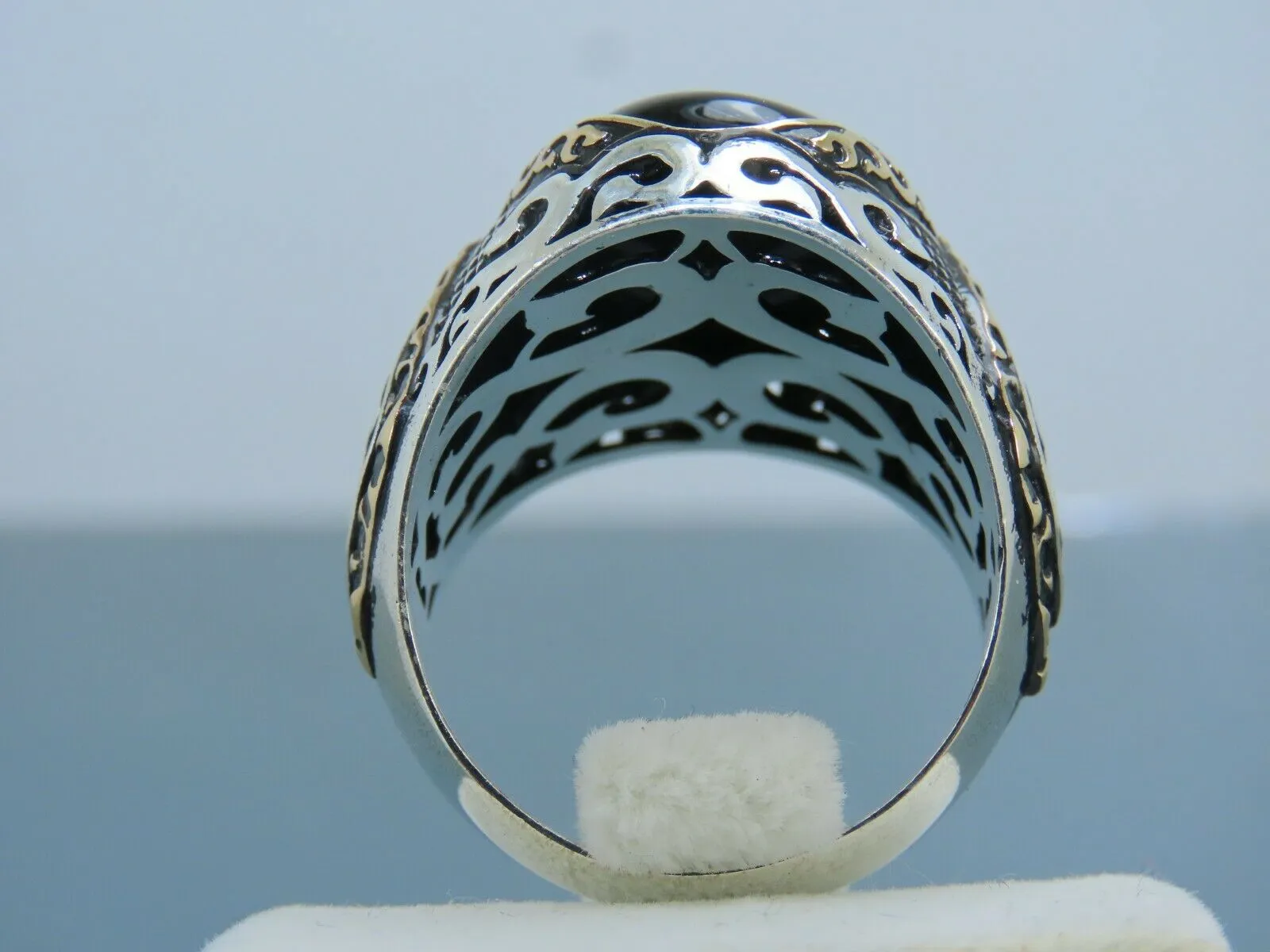 Turkish Handmade Jewelry 925 Sterling Silver Onyx Stone Mens Rings