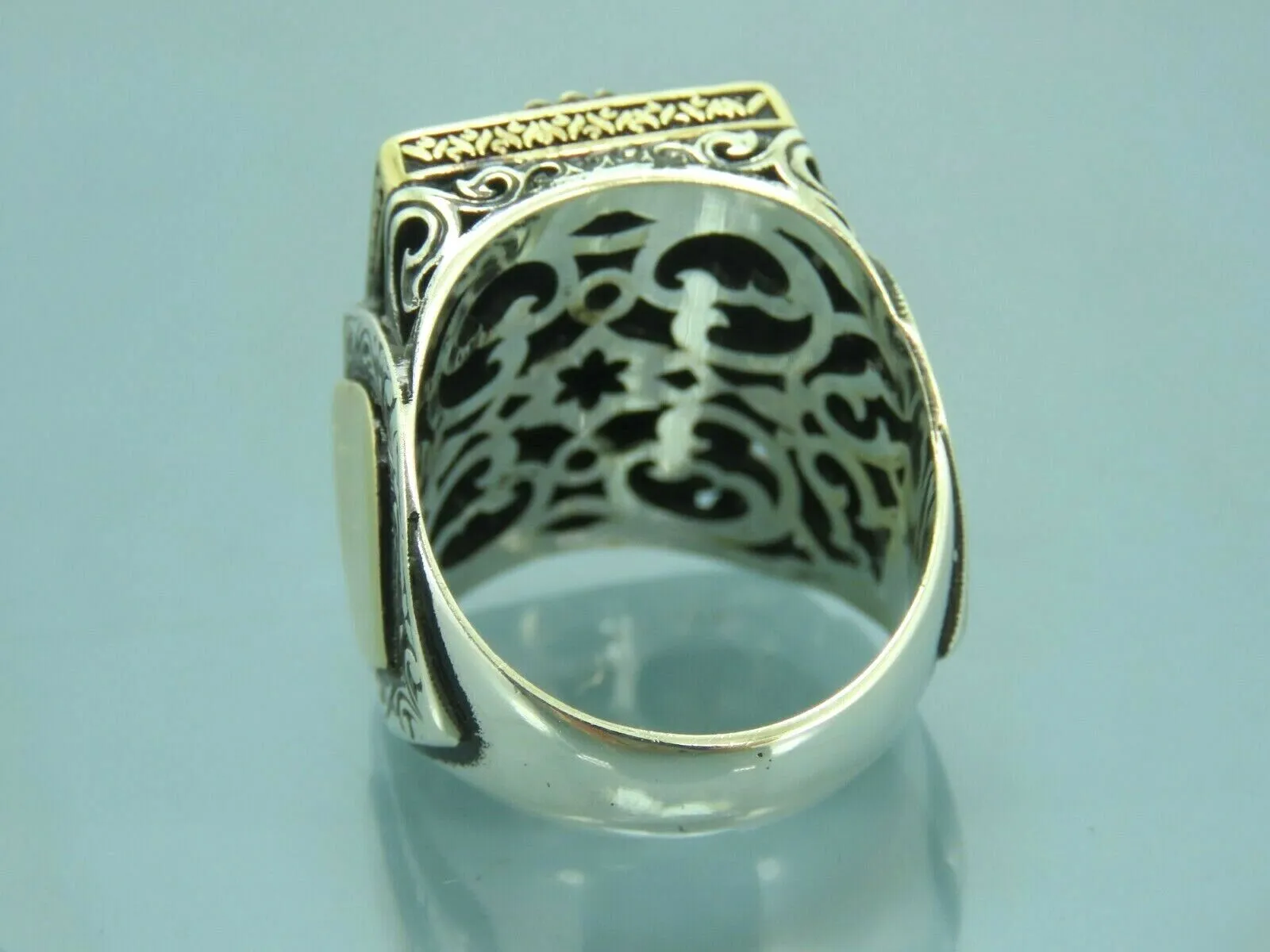 Turkish Handmade Jewelry 925 Sterling Silver Onyx Stone Mens Rings