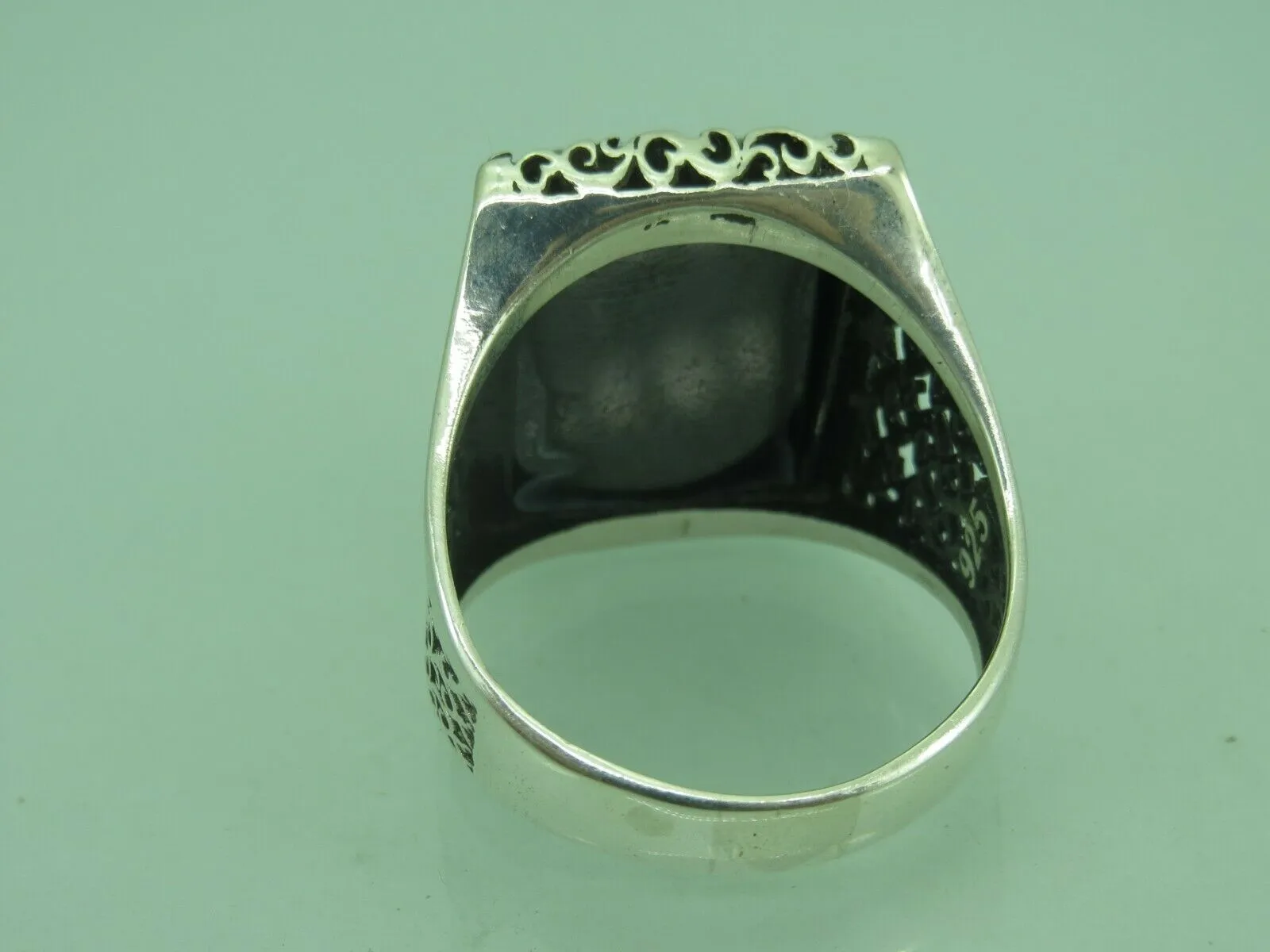 Turkish Handmade Jewelry 925 Sterling Silver Onyx Stone Mens Rings
