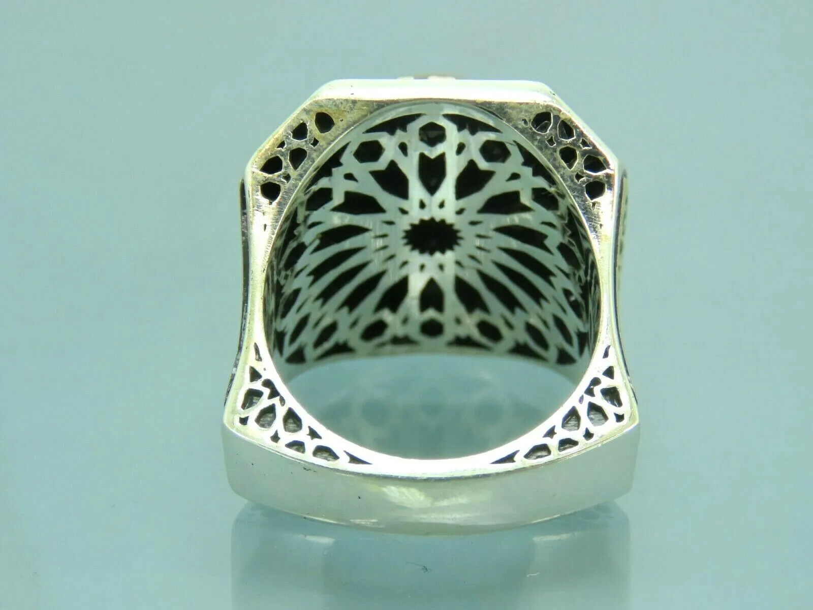 Turkish Handmade Jewelry 925 Sterling Silver Tiger's Eye Stone Mens Rings