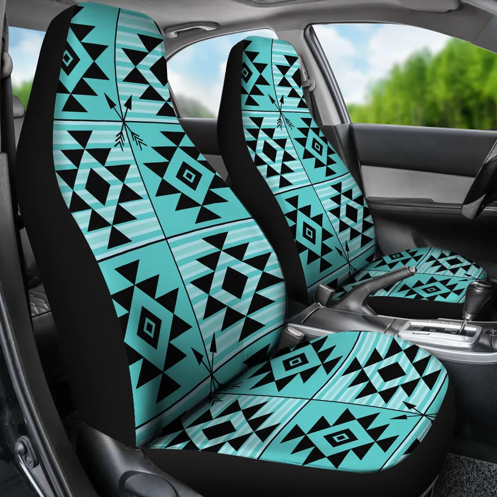 Turquoise Ethnic Tribal Pattern Car Seat Covers Set