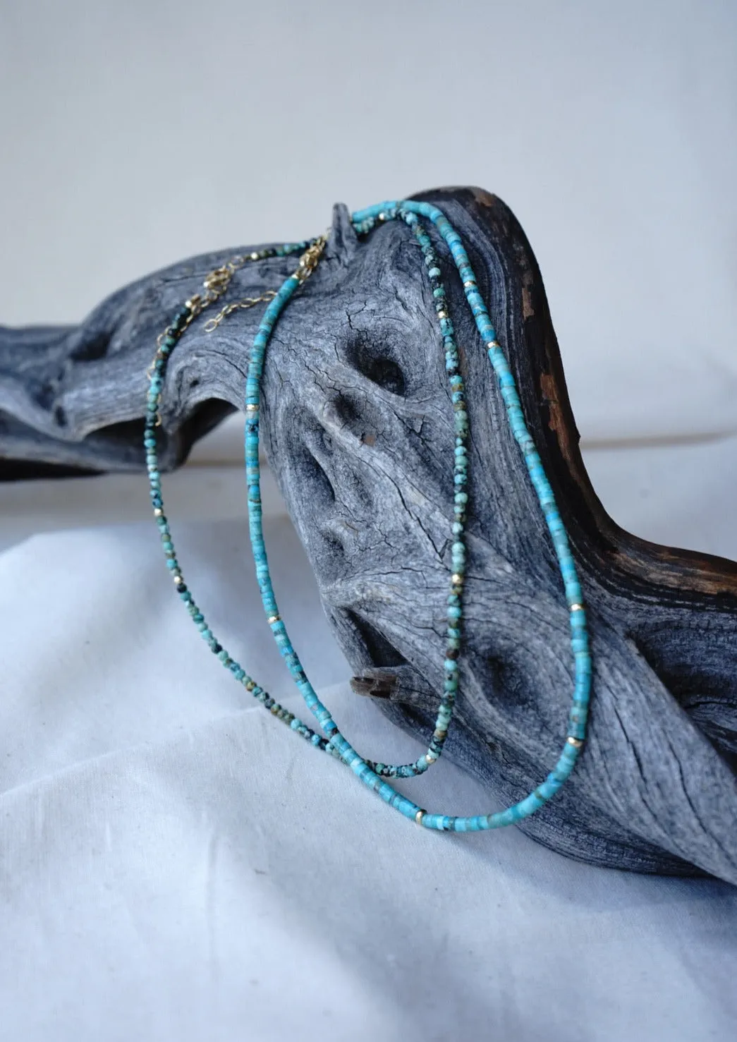 Turquoise Helshi & Goldfill Beads Necklace