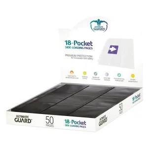 Ultimate Guard 18 Pocket Pages Side Loading Black 50ct
