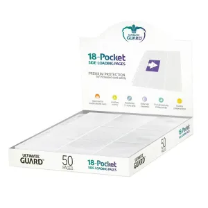 Ultimate Guard 18 Pocket Pages Side Loading White 50ct