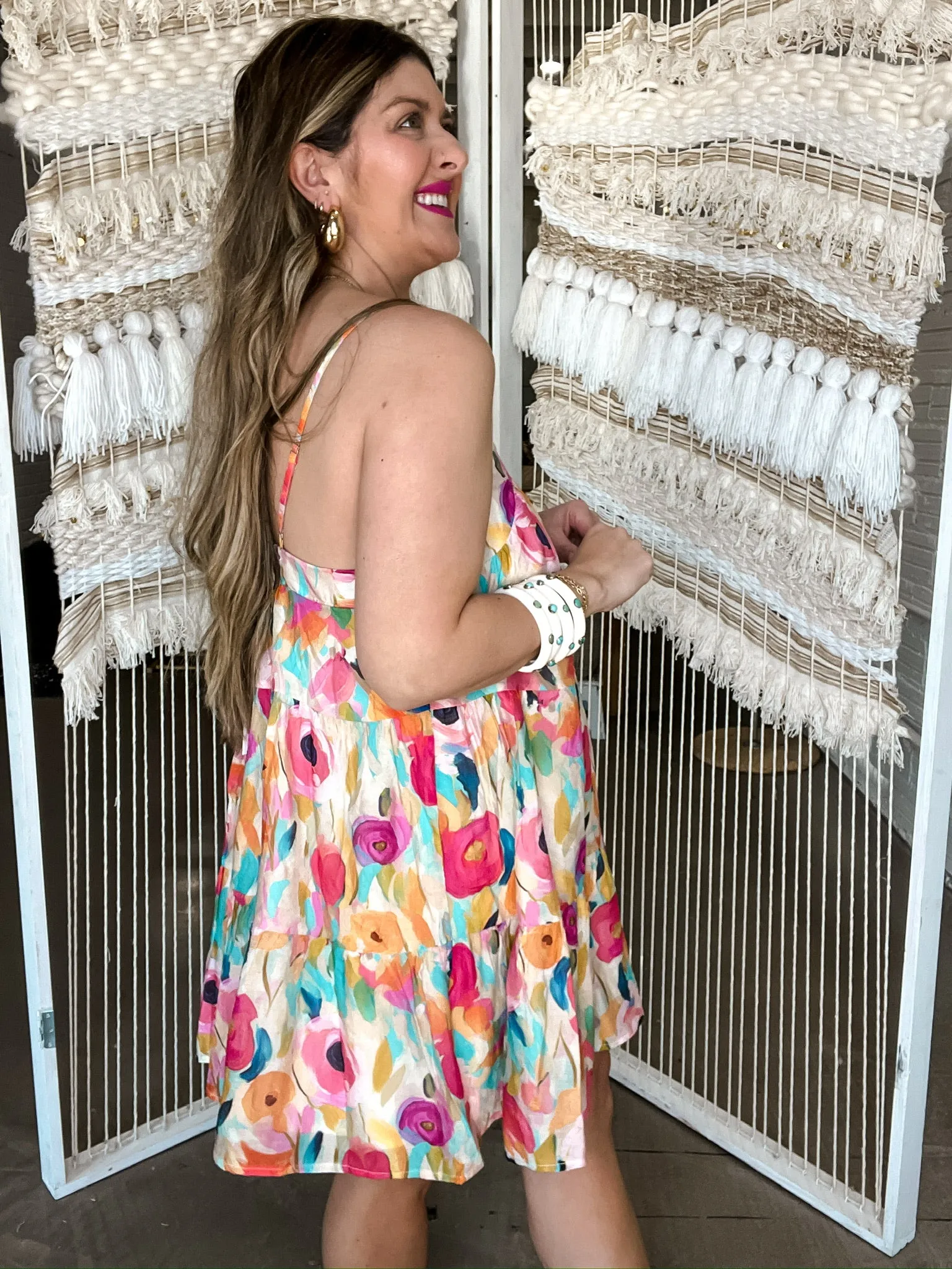 Vibrant Floral Baby Doll Dress