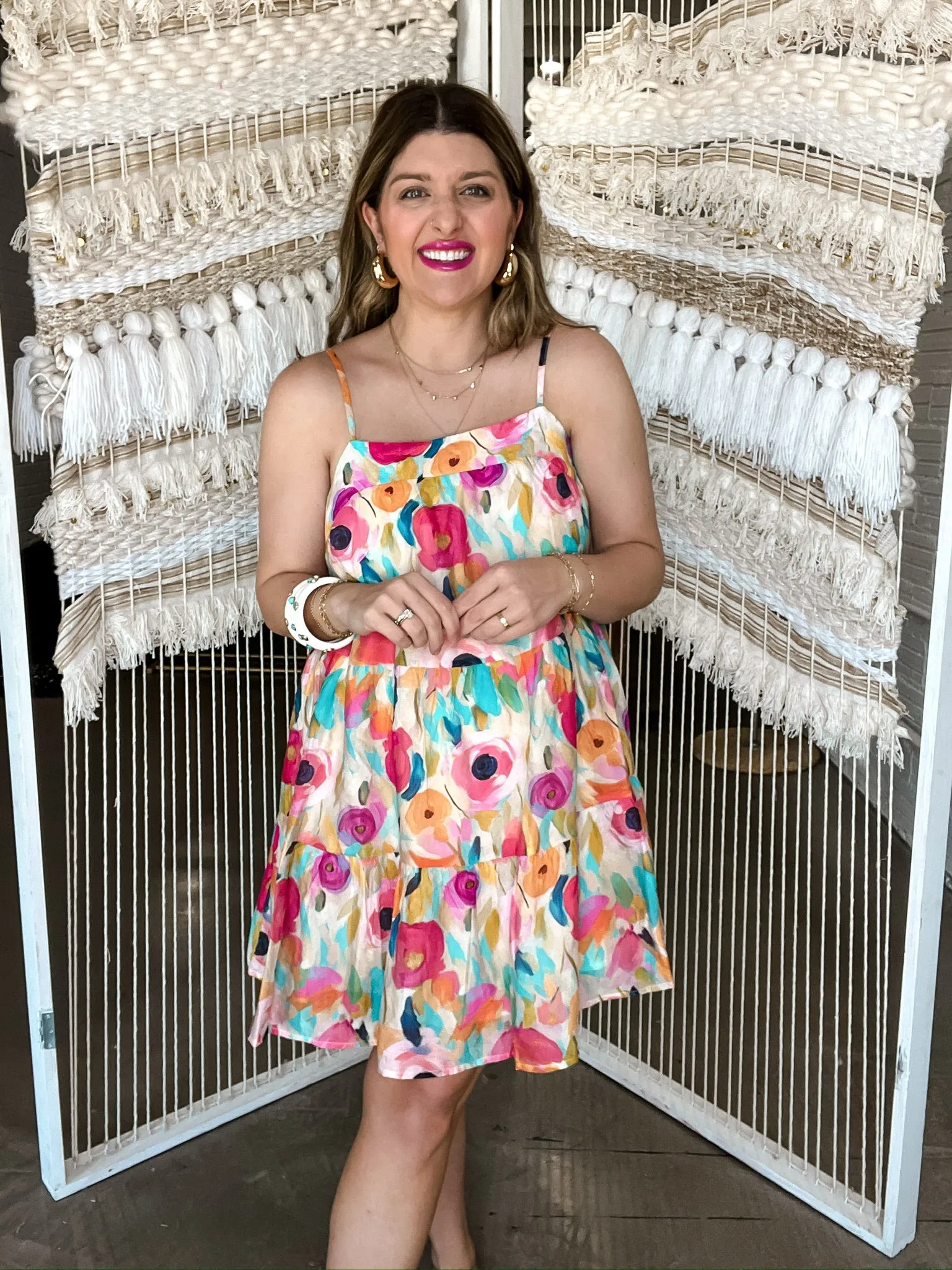 Vibrant Floral Baby Doll Dress