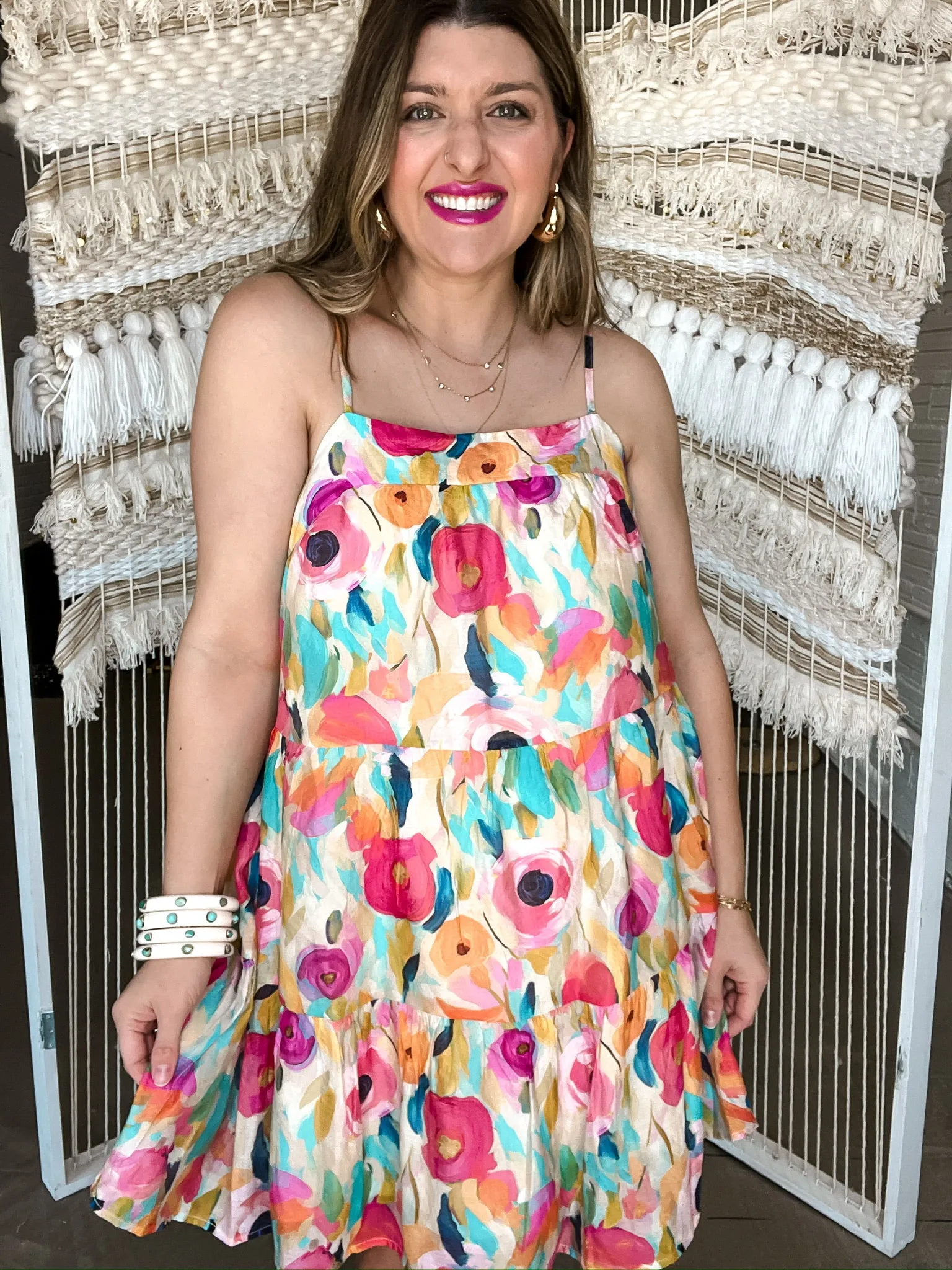 Vibrant Floral Baby Doll Dress