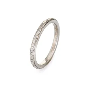 Vintage Deco Traub Orange Blossom Wedding Ring Sz 5.75 18k White Gold Band