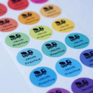 Vivid Rainbow Round Name Labels