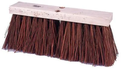 Weiler® Street Brooms, 18 in Hardwood Block, 5 1/4 in Trim, Brown Polypropylene Fill, 42173