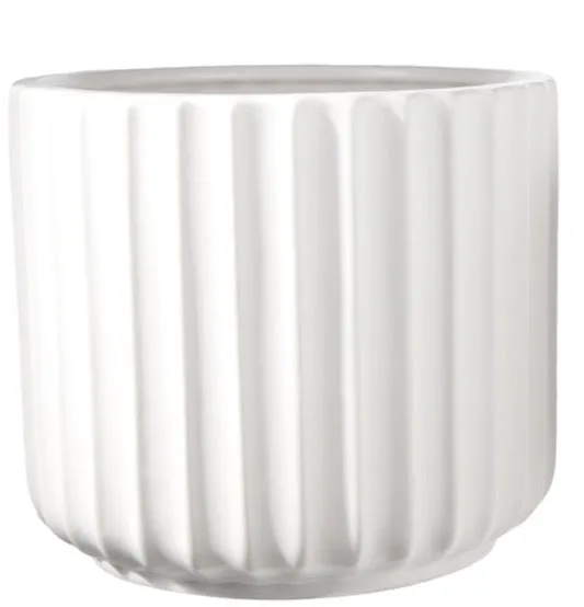 WHITE RIBBED PLANTERS