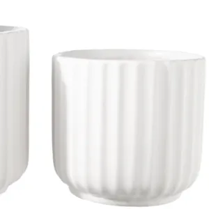 WHITE RIBBED PLANTERS